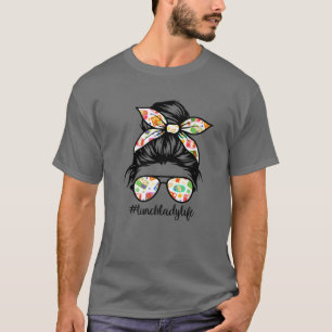 T-shirt Déjeuner Lady Messy Cheveux Femme Bun Déjeuner Lad