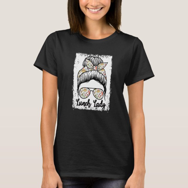 T-shirt Déjeuner Lady Messy Cheveux Femme Bun Déjeuner Lad (Devant)