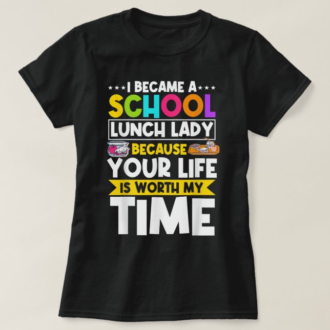 T-shirt Déjeuner Lady Service de restauration Travailleuse (Design devant)