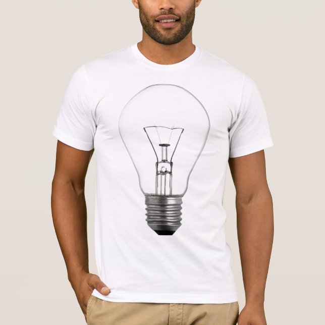 T-shirt DEL d'ampoule lumineuse incandescente (Devant)