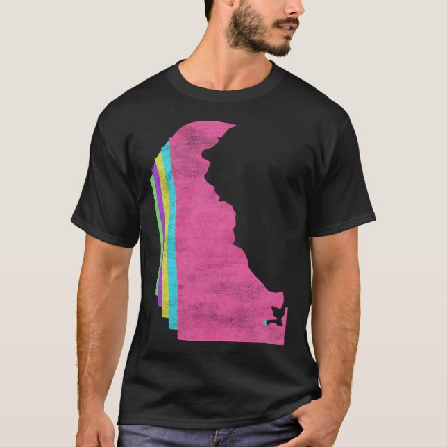 T-shirt Delaware USA 80s Colors 1980s (Devant)
