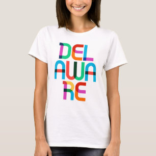 T-shirt Delaware Vintage Retro Colorful 80s Pop Art Type