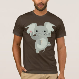 T-shirt d'éléphant de bande dessinée de danse
