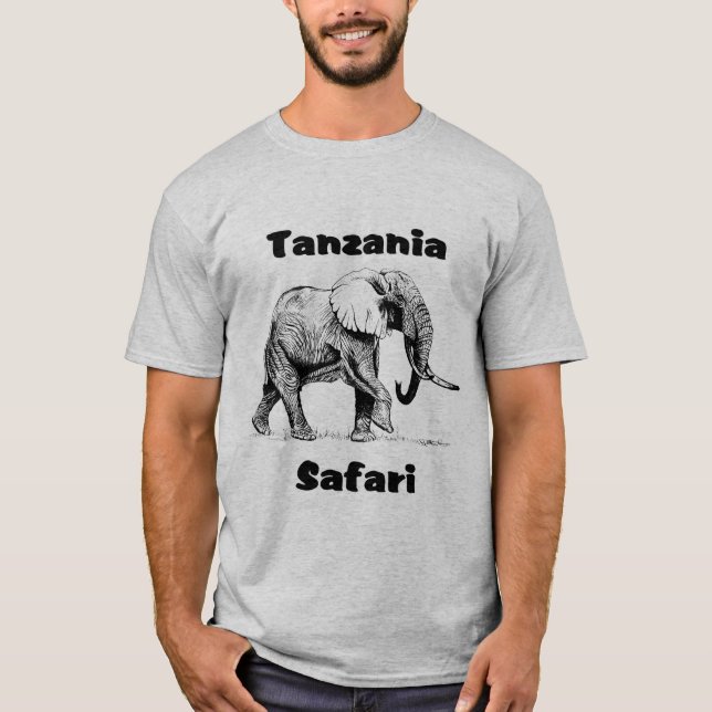 T-shirt d'éléphant de safari de la Tanzanie (Devant)