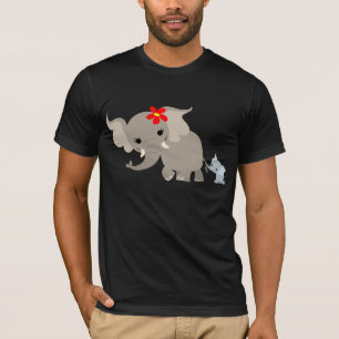 T-shirt d'éléphant et de veau de mère de bande