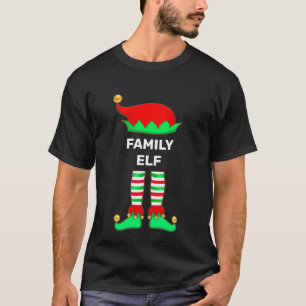 T-shirt d'elfe de la famille de Noël moderne