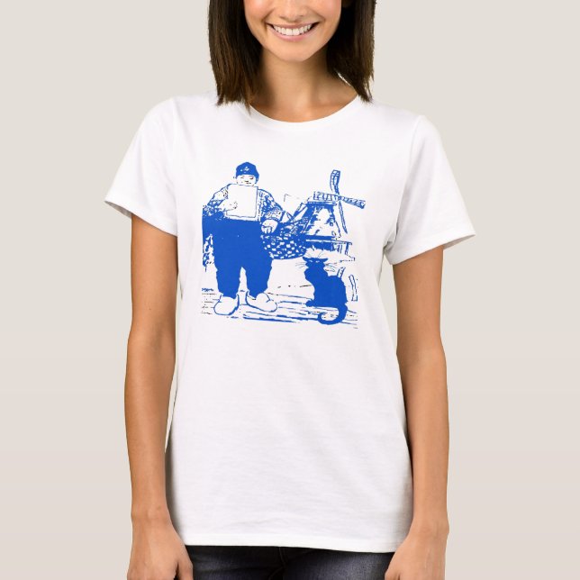 T-shirt Delft Blue, Dutch Boy and Cat (Devant)