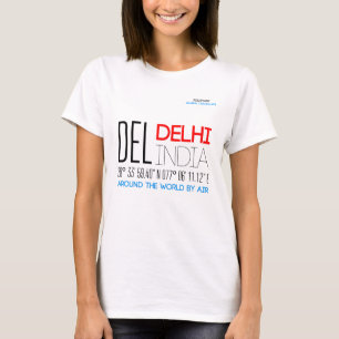 T-shirt Delhi, Inde Texte