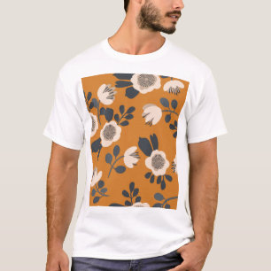 T-shirt Délicat motif végétal Vintage