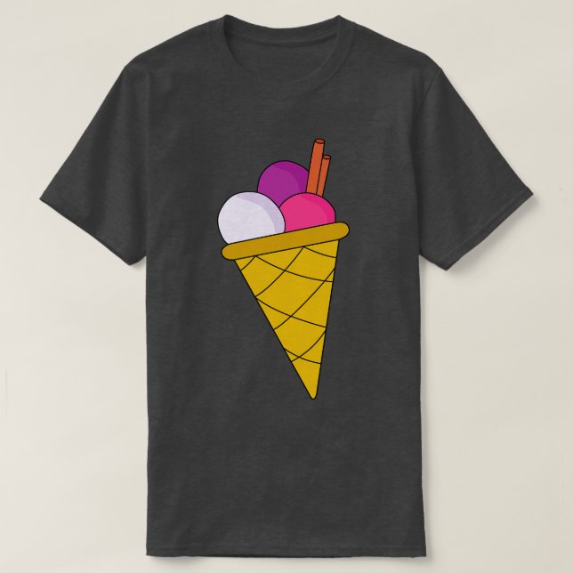 T-shirt Délicieuse crème glacée à trois balles (Design devant)