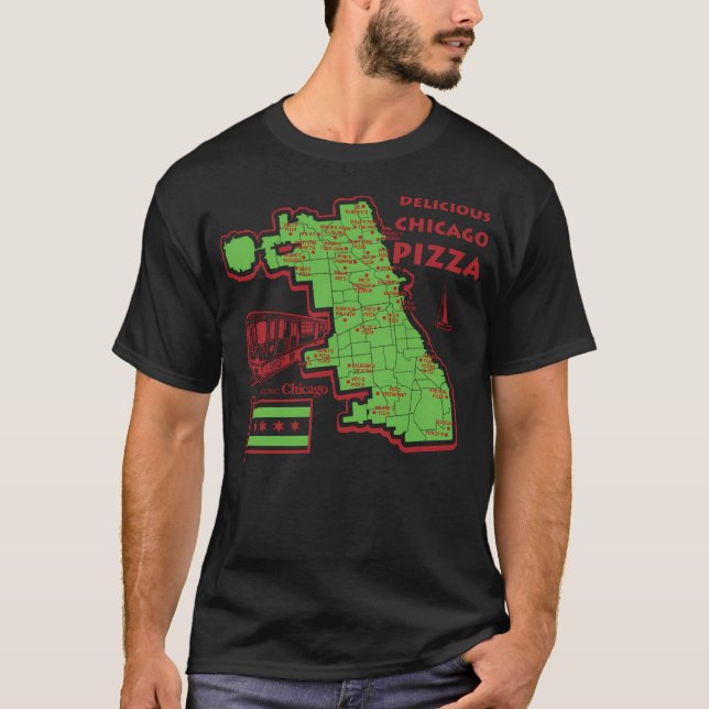 T-shirt Délicieux Chicago Pizza (Devant)