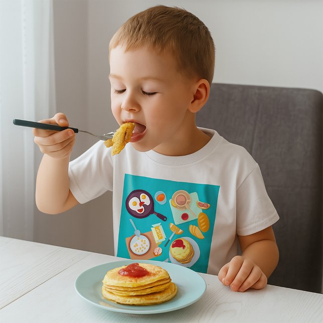 T-shirt Délicieux petit déjeuner Pancakes Oeufs Café (Créateur téléchargé)