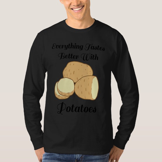 T-shirt Delicious Potatoes Ironic Quote Hobby Chef Cooking (Devant)