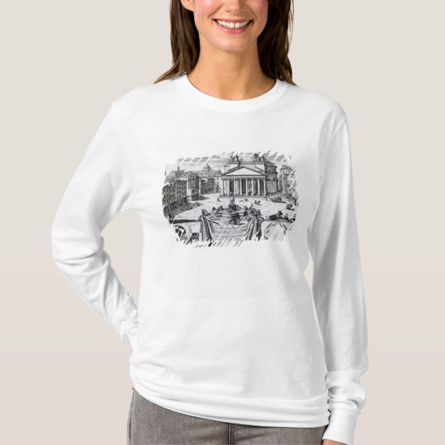 T-shirt Della Rotonda de Piazza avec une vue de Panthéon (Devant)
