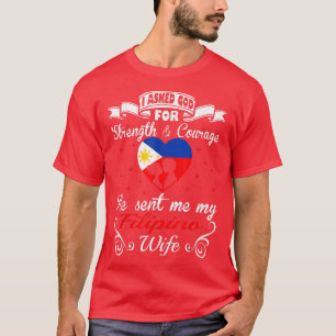 T-shirt Demande À Dieu Pour Force Courage Il A Envoyé Wi-F