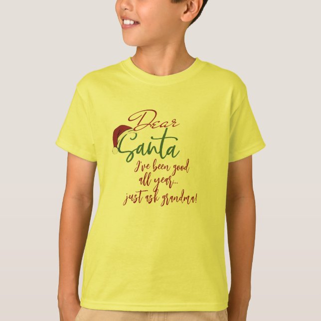 T-shirt Demandez à la grand-mère Père Noël Shirt - Drôle t (Devant)