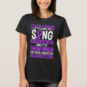 T-shirt Dementia Awareness Love a Personnalité Purple Ribb