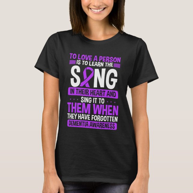 T-shirt Dementia Awareness Love a Personnalité Purple Ribb (Devant)