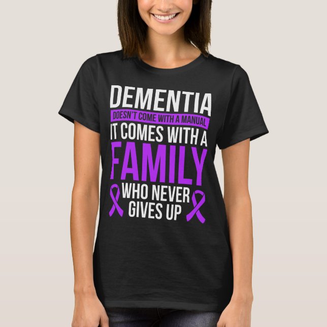 T-shirt Dementia Awareness Ribbon Fighter Warrior (Devant)