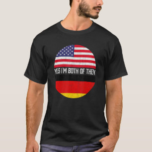 T-shirt Demi-Américain Demi-Allemand Usa Drapeau Patrimoin
