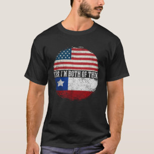 T-shirt Demi-Américain Demi-Chilien USA Drapeau Chili Patr