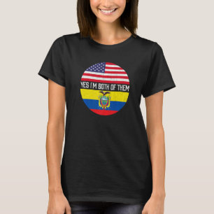 T-shirt Demi-Américain Demi Equatorien Drapeau Usa Famille