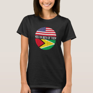 T-shirt Demi-Américain Demi-Guyanais Drapeau américain Her