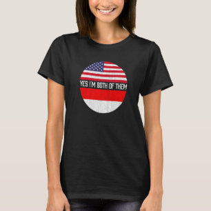 T-shirt Demi-Américain Demi-Indonésien Drapeau Famille Her