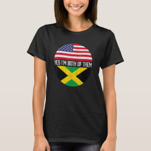 T-shirt Demi-Américain Demi-Jamaïcain Drapeau Famille Heri