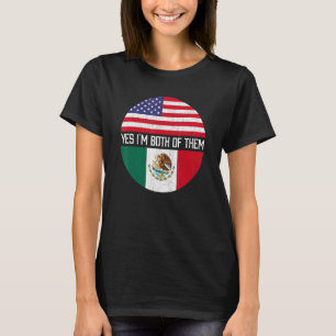 T-shirt Demi-Américain Demi-Mexicain Usa Drapeau Famille H