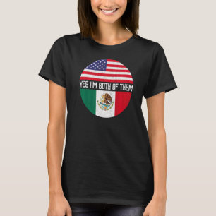 T-shirt Demi-Américain Demi-Mexicain Usa Drapeau Famille H