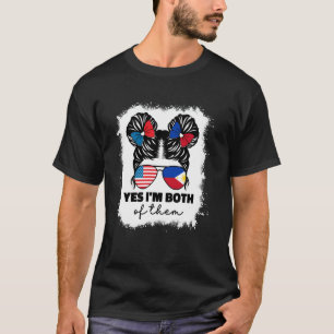T-shirt Demi-américain Demi-philippin Philippines Drapeau