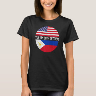 T-shirt Demi-américain demi-philippin Usa Drapeau famille 