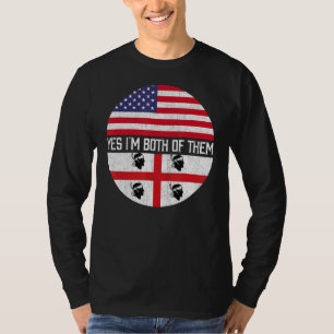 T-shirt Demi-américain demi-sarde Drapeau américain Hérit 