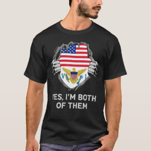 T-shirt Demi-Américain Moitié Anglais Vierge Islander Mens