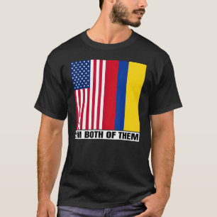 T-shirt Demi-Américain moitié Colombien Héritage USA & Col