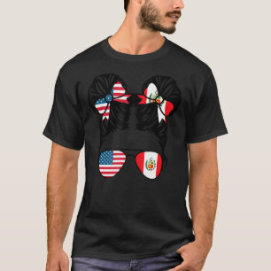 T-shirt Demi-Américaine Demi-Péruvienne Fille USA Pérou Dr