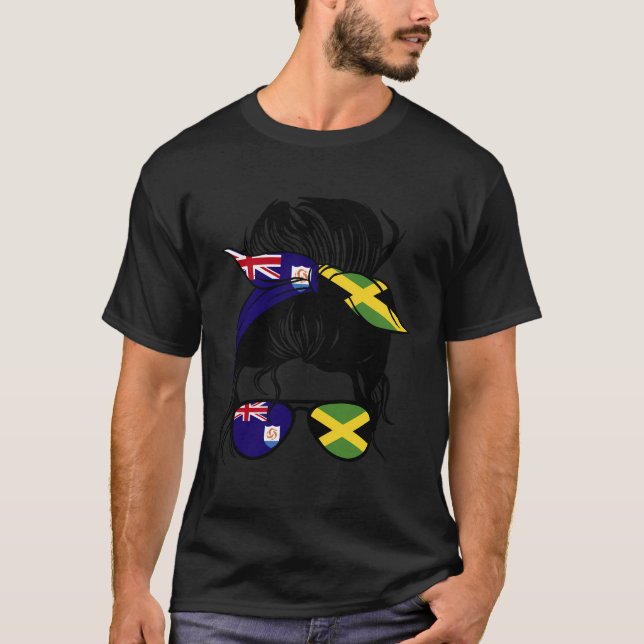 T-shirt Demi-Anguillian Mélange Jamaïcain Anguilla Et Conf (Devant)
