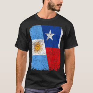 T-shirt Demi-Argentine moitié chilienne Drapeau Héritage P