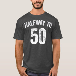 T-shirt Demi-chemin À 50 25e Chemise Anniversaire