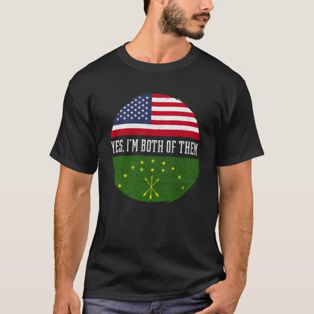 T-shirt Demi-circassiens américains États-Unis Drapeau Cir (Devant)
