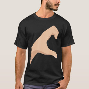 T-shirt Demi-Coeur Droite Main Côté Amour Couple Camisa Pa