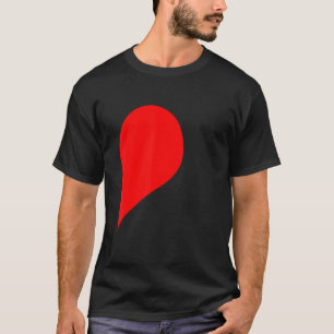 T-shirt Demi-Coeur Droite Main Côté Amour Couple Camisa Pa