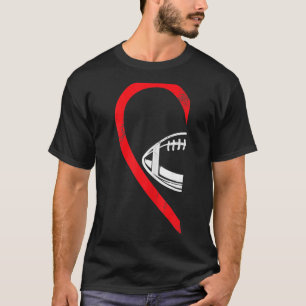 T-shirt Demi-Coeur Football Américain Couple Côté Gauche