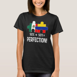 T-shirt Demi-Colombien - Carte du Drapeau Mexicain ADN Mex