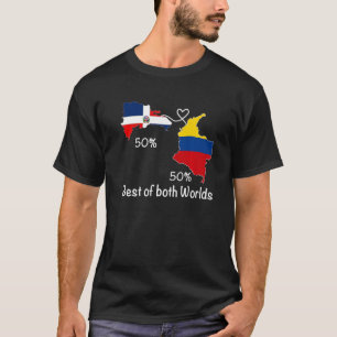 T-shirt Demi-colombien demi-drapeau mexicain Carte Love Me