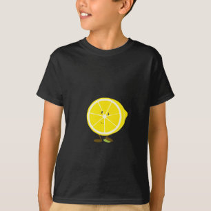 T-shirt Demi de caractère de sourire de citron