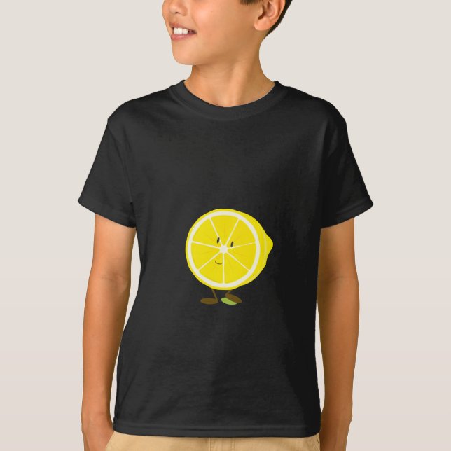 T-shirt Demi de caractère de sourire de citron (Devant)