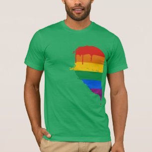 T-SHIRT DEMI DE COEUR D'ARC-EN-CIEL LAISSÉ - .PNG