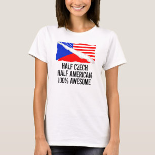 T-shirt Demi d'impressionnant américain à moitié tchèq